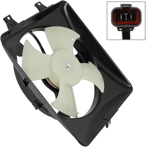 SCITOO 610690 A/C Condenser Engine Cooling Fan Assembly Replacement Fit for 2003-2007 for Honda for Accord 3.0L in Saudi Arabia