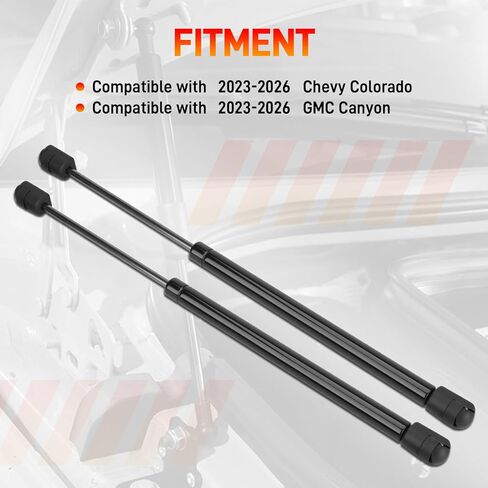 2Pcs Front Upgraded Hood Struts Compatible with Chevy Colorado GMC Canyon 2023 2024 2025 2026, No Drill Front Gas Springs Shocks,All Black Hood Lift Support Assist Kit in Kuwait