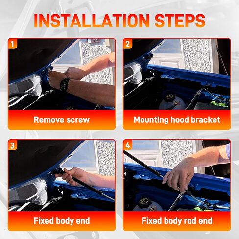 2Pcs Front Upgraded Hood Struts Compatible with Chevy Colorado GMC Canyon 2023 2024 2025 2026, No Drill Front Gas Springs Shocks,All Black Hood Lift Support Assist Kit in Kuwait