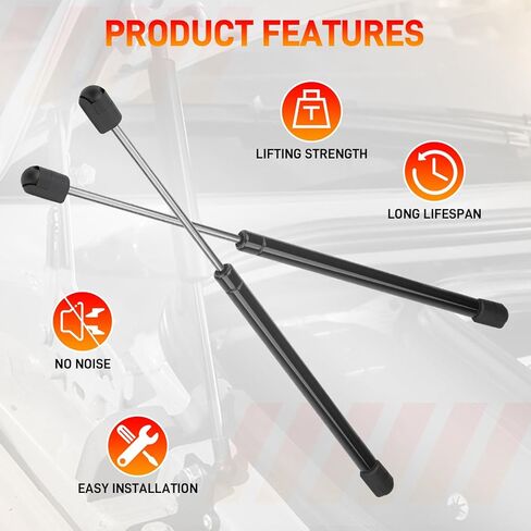 2Pcs Front Upgraded Hood Struts Compatible with Chevy Colorado GMC Canyon 2023 2024 2025 2026, No Drill Front Gas Springs Shocks,All Black Hood Lift Support Assist Kit in Kuwait