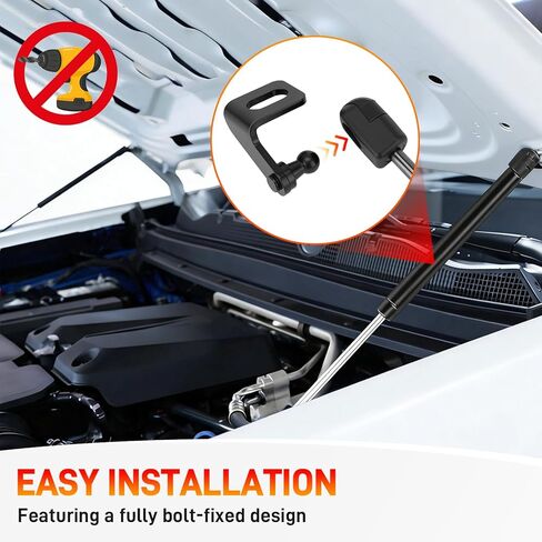 2Pcs Front Upgraded Hood Struts Compatible with Chevy Colorado GMC Canyon 2023 2024 2025 2026, No Drill Front Gas Springs Shocks,All Black Hood Lift Support Assist Kit in Kuwait