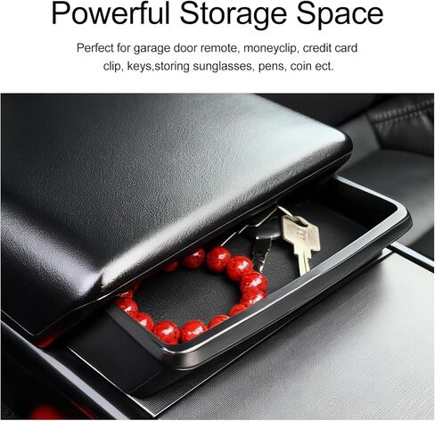 Center Console Storage Organizer for Tesla Model 3 Highland Model Y Juniper Sunglasses Holder Phone Key Armrest Storage Box Car Interior Upgrade Accessories White in Saudi Arabia