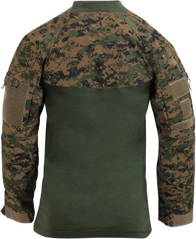 Rothco 19624 1/4 Zip Tactical Airsoft Combat Shirt Color : Woodland Digital Camo,Size : L in Saudi Arabia