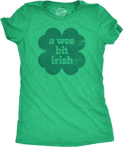 Womens Funny T Shirts A Wee Bit Irish Sarcastic St Patricks Day Graphic Novelty Tee for Ladies in Saudi Arabia