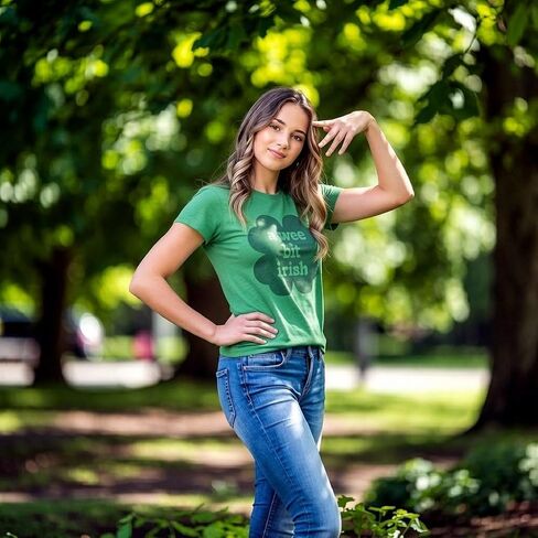 Womens Funny T Shirts A Wee Bit Irish Sarcastic St Patricks Day Graphic Novelty Tee for Ladies in Saudi Arabia