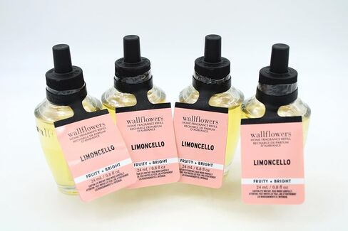 Generic Fruity & Bright Limoncello، للاستحمام والجسم، عبوات عطر منزلية بزهور الحائط، 0.8 أونصة سائلة لكل منها، 4 عبوات، أصفر in Saudi Arabia