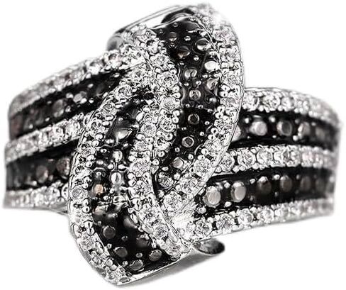 Mnyixsi Black Rings for Women, Vintage Black Cubic Zirconia CZ Simulated Diamond Cross Rings Statement Big Chunky Aesthetic Ring Costume Jewelry for Women Gifts for Her Size 9 in Kuwait