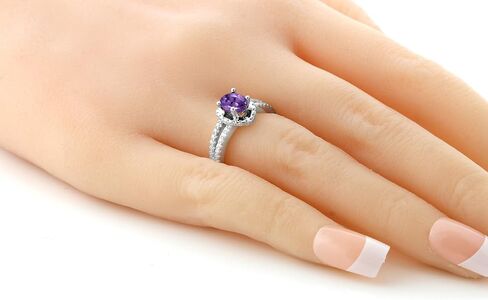 Gem Stone King 1.25 Cttw Purple Amethyst Ring For Women | 925 Sterling Silver | Oval Gemstone February Birthstone | Wedding Engagement Anniversary Promise Ring For Women in Saudi Arabia