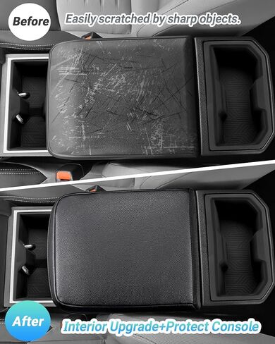 Center Console Armrest Cover Compatible with 2025-2026 Toyota 4Runner/2024-2026 Toyota Tacoma Accessories, PU Leather Middle Console Cover Protector Pad (Black) in Saudi Arabia