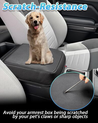 Center Console Armrest Cover Compatible with 2025-2026 Toyota 4Runner/2024-2026 Toyota Tacoma Accessories, PU Leather Middle Console Cover Protector Pad (Black) in Saudi Arabia