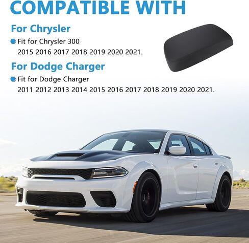 Center Console Lid Cover Armrest Compatible with Dodge Charger Chrysler 300 2011-2021 Black Replaces 1VT06DX9AH 1VT06DX9AG 1VT06DX9AF 1VT06DX9AE in Kuwait