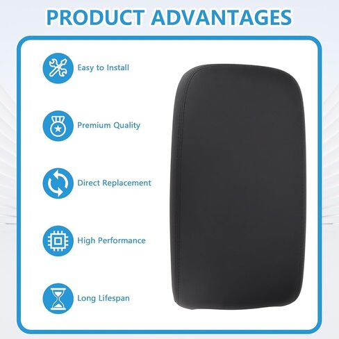 Center Console Lid Cover Armrest Compatible with Dodge Charger Chrysler 300 2011-2021 Black Replaces 1VT06DX9AH 1VT06DX9AG 1VT06DX9AF 1VT06DX9AE in Kuwait