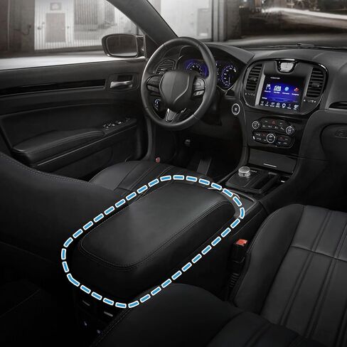 Center Console Lid Cover Armrest Compatible with Dodge Charger Chrysler 300 2011-2021 Black Replaces 1VT06DX9AH 1VT06DX9AG 1VT06DX9AF 1VT06DX9AE in Kuwait