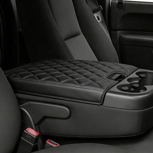 Autorder Center Console Cover for 2007-2013 Chevy Silverado&Tahoe&Suburban&GMC Sierra&Yukon Accessories Armrest Cover Anti-Scratch Middle Console Pad Leather Armrest Protector Black(Jump Seat Only) in Saudi Arabia