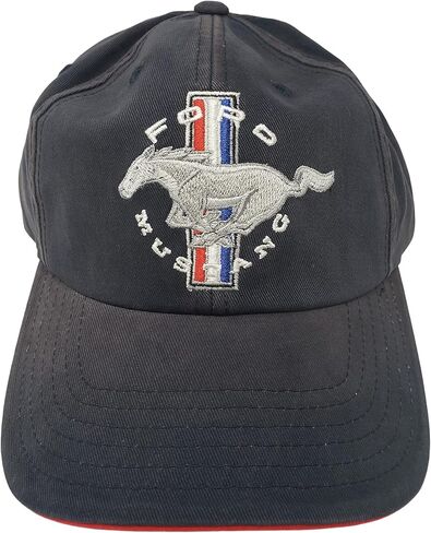 Checkered Flag Sports Ford Mustang Baseball Cap for Men - Tri-Bar Pony Logo Car Racing Hat Navy Blue Dark Blue One Size in Saudi Arabia