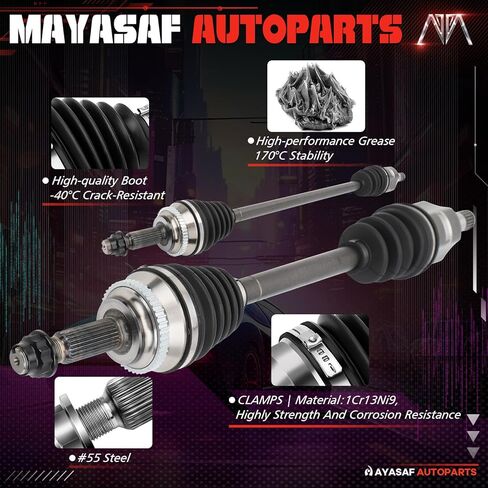 Front Left and Right CV Axle Shaft Assembly Compatible with 2009-2018 Toyota Corolla, 2003-2013 Toyota Matrix, 2003-2010 Pontiac Vibe，66-5224 66-5228 in Saudi Arabia