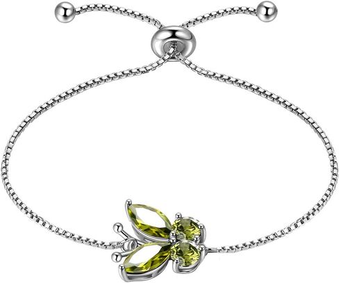 أساور جوهرة فراشة الهيبونك - النساء 925 من الفضة الإسترليني حجر الميلاد الفراشات الحيوانية ضبط سوار الارتباط كريستال مجوهرات عيد الميلاد in Kuwait
