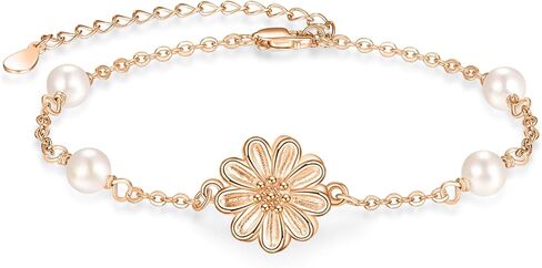 Palpitate Daisy Bracelet Pearl Bracelets 925 Sterling Sliver Freshwater Pearl Bracelet Jewelry Gifts for Women in Saudi Arabia