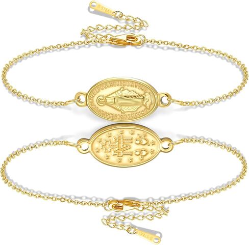 VASSAGO Virgin Mary Bracelet for Women Men Double-Sided Virgen de Guadalupe Rosary Bracelet Medal Handmade Braided Rope Catholic Christian Religious Jewelry Gift in Saudi Arabia