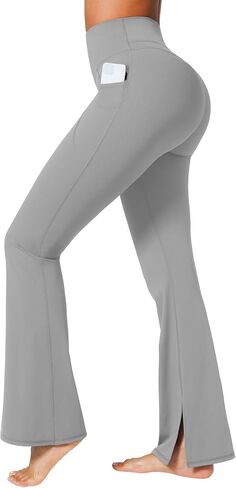 BRXL 30" Flare Leggings for Women No Front Seam High Waist Tummy Control Mini Flared Workout Yoga Pants Pockets in Saudi Arabia