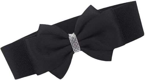 Women's Vintage Bow knot Wide Elastic Stretchy Cinch Belt Waistband for Dress Jeans in Kuwait