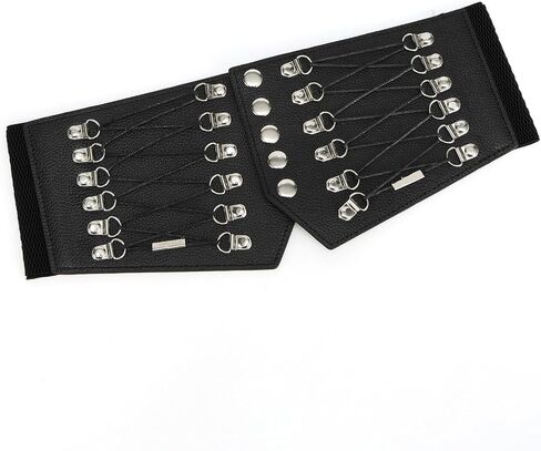 Corset Belts for Women Wide Elastic Tie Cinch Belt Vintage Renaissance Gothic Waspie Belt for Dresses in Kuwait