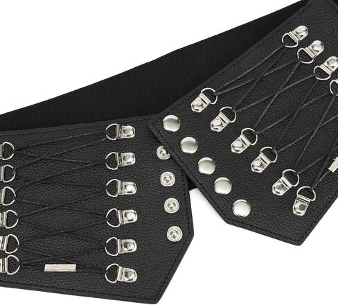 Corset Belts for Women Wide Elastic Tie Cinch Belt Vintage Renaissance Gothic Waspie Belt for Dresses in Kuwait
