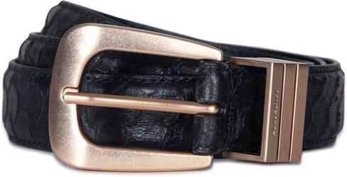 AllSaints Women's 1 Inch Feather Edge Snake Belt With Triple Metal Keeper & Tip in Saudi Arabia