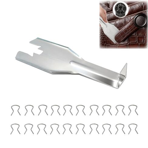 Metal Tool Set with 1 PCS Sliver 76951 Window Crank Removal Tool, 20 Pcs 76980 Car Door Window Handle Crank Retainer Clip, Auto Trim Car Panel Removal Tool for Removing Interior Car Door Panels in Saudi Arabia