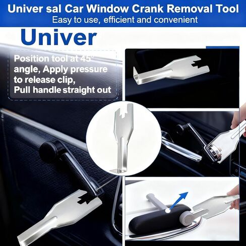 Metal Tool Set with 1 PCS Sliver 76951 Window Crank Removal Tool, 20 Pcs 76980 Car Door Window Handle Crank Retainer Clip, Auto Trim Car Panel Removal Tool for Removing Interior Car Door Panels in Saudi Arabia