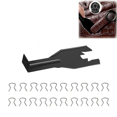 Metal Tool Set with 1 PCS Sliver 76951 Window Crank Removal Tool, 20 Pcs 76980 Car Door Window Handle Crank Retainer Clip, Auto Trim Car Panel Removal Tool for Removing Interior Car Door Panels in Saudi Arabia