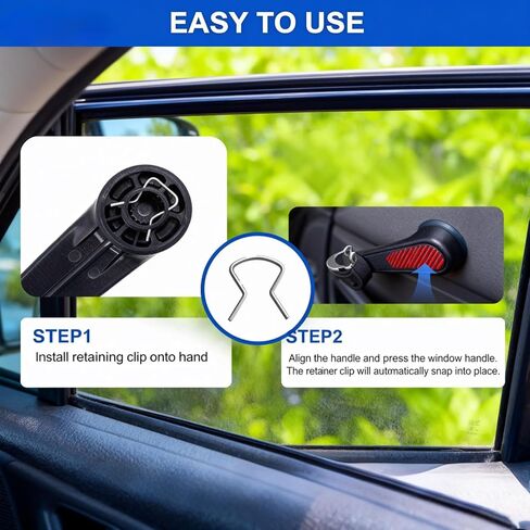 Metal Tool Set with 1 PCS Sliver 76951 Window Crank Removal Tool, 20 Pcs 76980 Car Door Window Handle Crank Retainer Clip, Auto Trim Car Panel Removal Tool for Removing Interior Car Door Panels in Saudi Arabia
