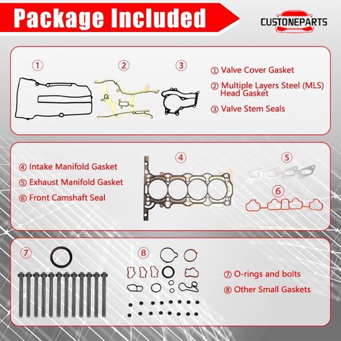 Full Head Gasket Set with Head Bolt Kit (LUJ LUV Engine) FIT 2011-2016 Chevy Cruze Sonic Trax Buick Encore 1.4L Turbo, MLS Gasket Replaces HS26540PT-1 (Not for LE2 Engine) - 1 Set in Kuwait