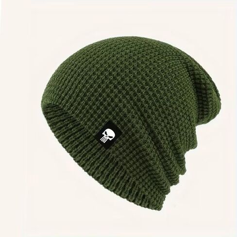 Winter Knitted Beanie Hat, Warm Beanie for Men & Women, Elastic Fit, Breathable, Perfect for Outdoor Sports & Casual Wear, Green in Saudi Arabia