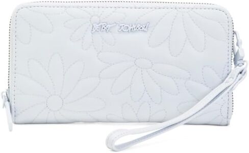 Betsey Johnson Quilted Flower Zip Around Wallet with Wristlet Strap, Wisteria Lavender Purple, 8.5 x 4.5 Inches in Saudi Arabia