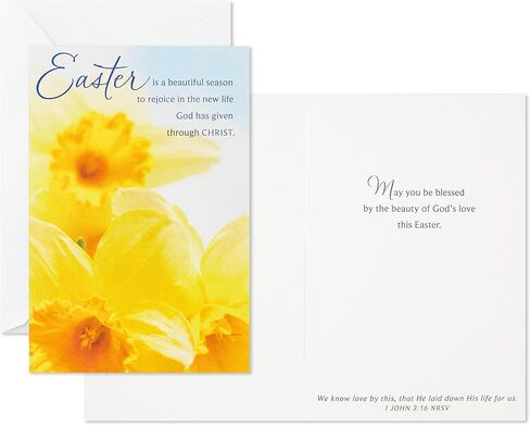 DaySpring Religious Easter Cards Pack, Daffodils (8 Cards with Envelopes) in Saudi Arabia