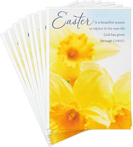 DaySpring Religious Easter Cards Pack, Daffodils (8 Cards with Envelopes) in Saudi Arabia