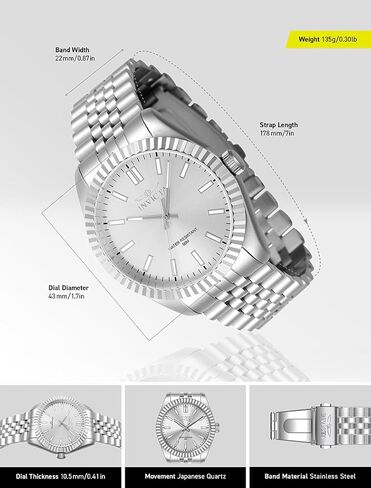 Invicta Specialty Men 43mm Stainless Steel Steel Silver dial PC21 Quartz in Saudi Arabia