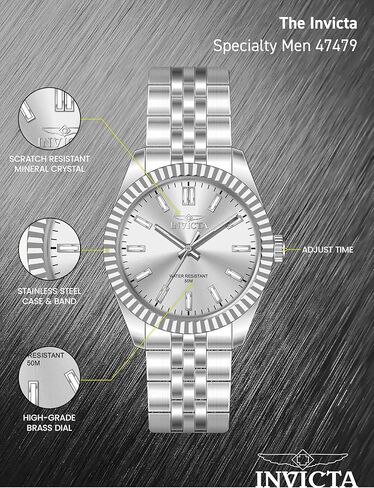 Invicta Specialty Men 43mm Stainless Steel Steel Silver dial PC21 Quartz in Saudi Arabia