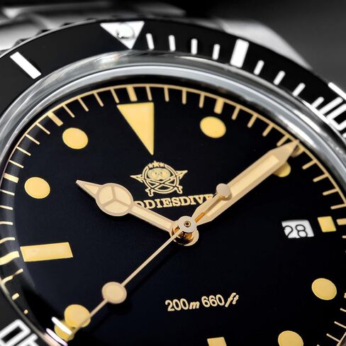 ADDIESDIVE 12 MM Dive Watches for Men K1 Mineral Bubble Glass Bidirectional Ceramic Bezel 200M Waterproof Retro Luminous Mens Quartz Watch with Stianless Steel Bracelet in Saudi Arabia