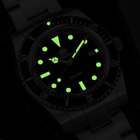ADDIESDIVE 12 MM Dive Watches for Men K1 Mineral Bubble Glass Bidirectional Ceramic Bezel 200M Waterproof Retro Luminous Mens Quartz Watch with Stianless Steel Bracelet in Saudi Arabia