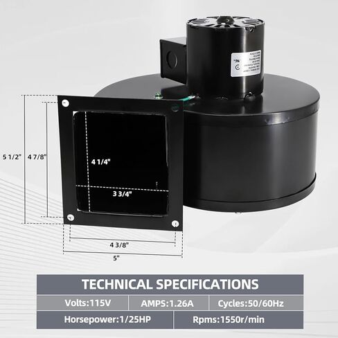 Criditpid Centrifugal Blower Fan Motor Replacement for Dayton 1TDN7, 4C440, 1C180, Fasco 50747-D401, 7121-3466 Wood Furnace Blower Fan. in Kuwait