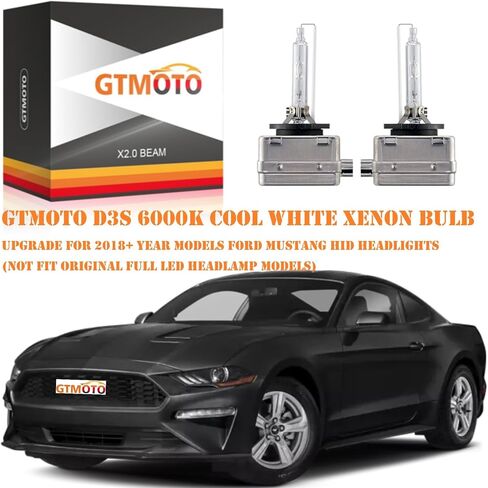 for 2013 2014 2015 2016 2017 2018 Ford Mustang Headlights D3S HID Bulb, 2010-2012 Shelby GT500 GT V8 35W 7L7Z-13N021-A Projector Xenon Headlamp, 6000K Cool White D3SC1 Bi-xenon Lights, 2 Pack in Saudi Arabia