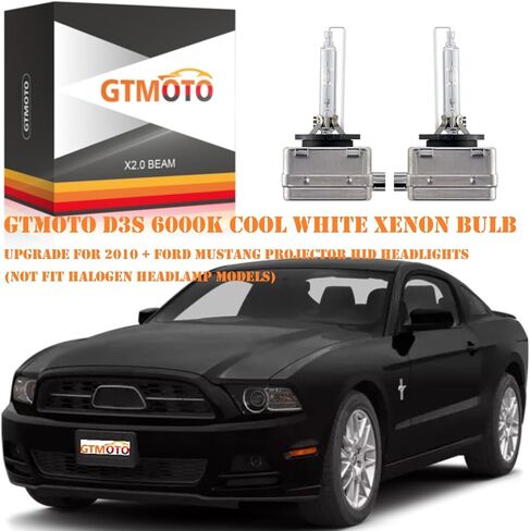 for 2013 2014 2015 2016 2017 2018 Ford Mustang Headlights D3S HID Bulb, 2010-2012 Shelby GT500 GT V8 35W 7L7Z-13N021-A Projector Xenon Headlamp, 6000K Cool White D3SC1 Bi-xenon Lights, 2 Pack in Saudi Arabia
