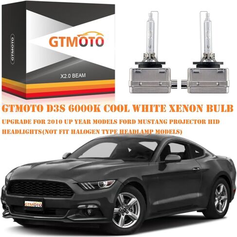for 2013 2014 2015 2016 2017 2018 Ford Mustang Headlights D3S HID Bulb, 2010-2012 Shelby GT500 GT V8 35W 7L7Z-13N021-A Projector Xenon Headlamp, 6000K Cool White D3SC1 Bi-xenon Lights, 2 Pack in Saudi Arabia