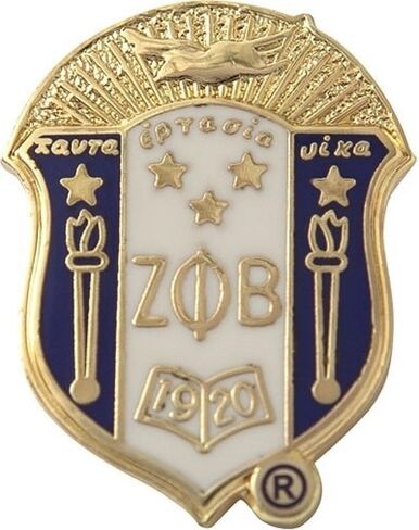 Zeta Phi/Φ Beta 3D Crest Lapel Pin [Gold - 1"] - ID#129746 in Saudi Arabia