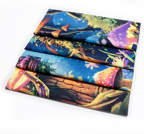 Serborlur Blacklight الفطر نسيج الأشعة فوق البنفسجية رد الفعل الخيال شجرة الغابات الجدار شنقا النيون الزهور النباتية المفروشات المناظر الطبيعية السحرية توهج في الظلام خلفية نسيج لغرفة النوم in Kuwait