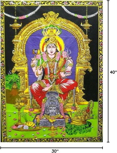 Crafts of India Mariamman/Hindu Batik Cotton Wall Painting 40" X 30" in Saudi Arabia