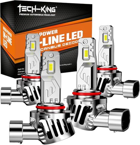 مصابيح H11/H9 مطورة من tech-king، 60,000LM 10X Brightner، حجم هالوجين 1:1، 6500K أبيض بارد، Canbus جاهز، توصيل وتشغيل مصابيح القيادة H11، التوصيل والتشغيل، عمر خدمة طويل 85000+ ساعة، حزمة من 2 in Saudi Arabia