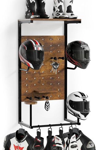 Helmet Holder Wall Mount, Motorcycle Helmet Stand, Motorcycle Accessories Display, Wall-Mounted Helmet Storage Rack with 4 Glove Clips in Saudi Arabia